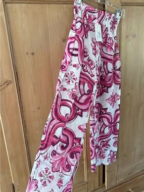 MARINA St. Barth Donna Pantalonr Pink & White Swirl Pants
